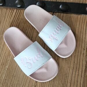 Bride Squad Slip On Slides Sandals sz 8